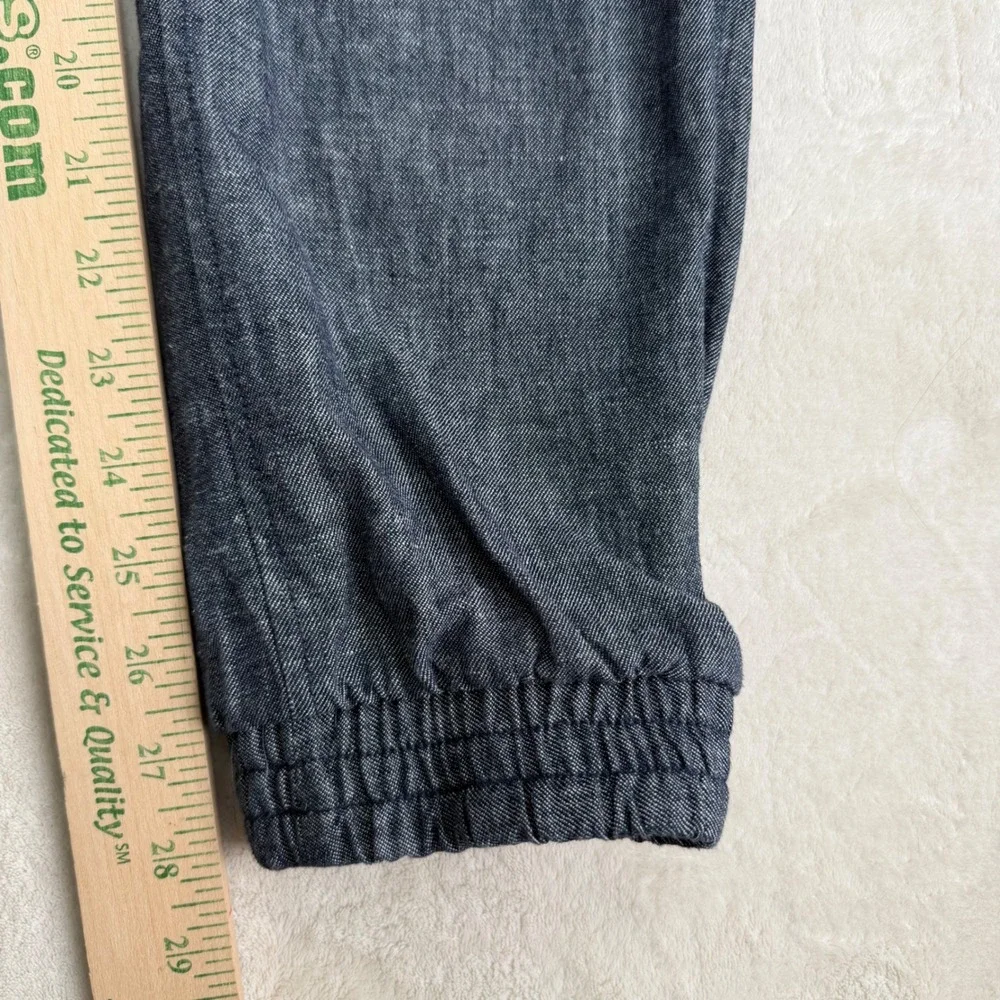 Sun + Stone Mens Navy Blue Linen Cotton Blend Jogger Pants Small Breathable